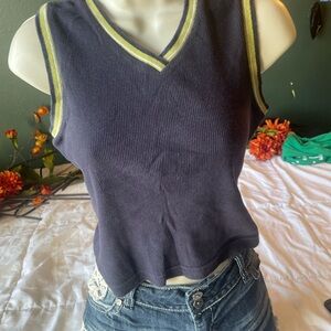 Vintage American Eagle Outfitters Navy Sleeveless Sweater